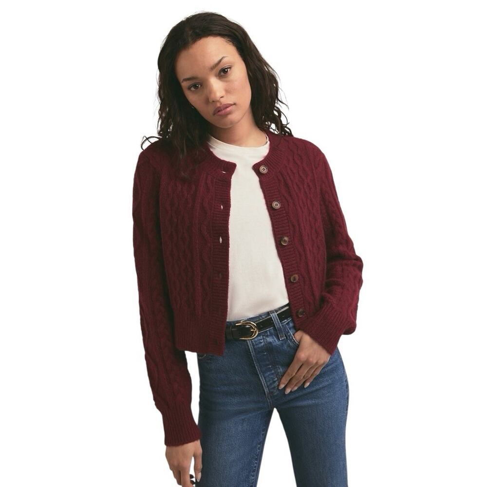 Favorite Daughter Eleanore Cardigan XSmall Vineyard Red NWOT